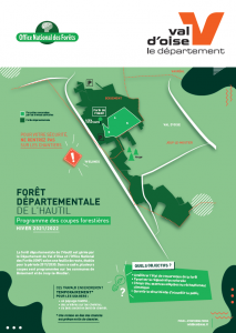 Affiche Massif de l'Hautil - carte coupes forestières 2022